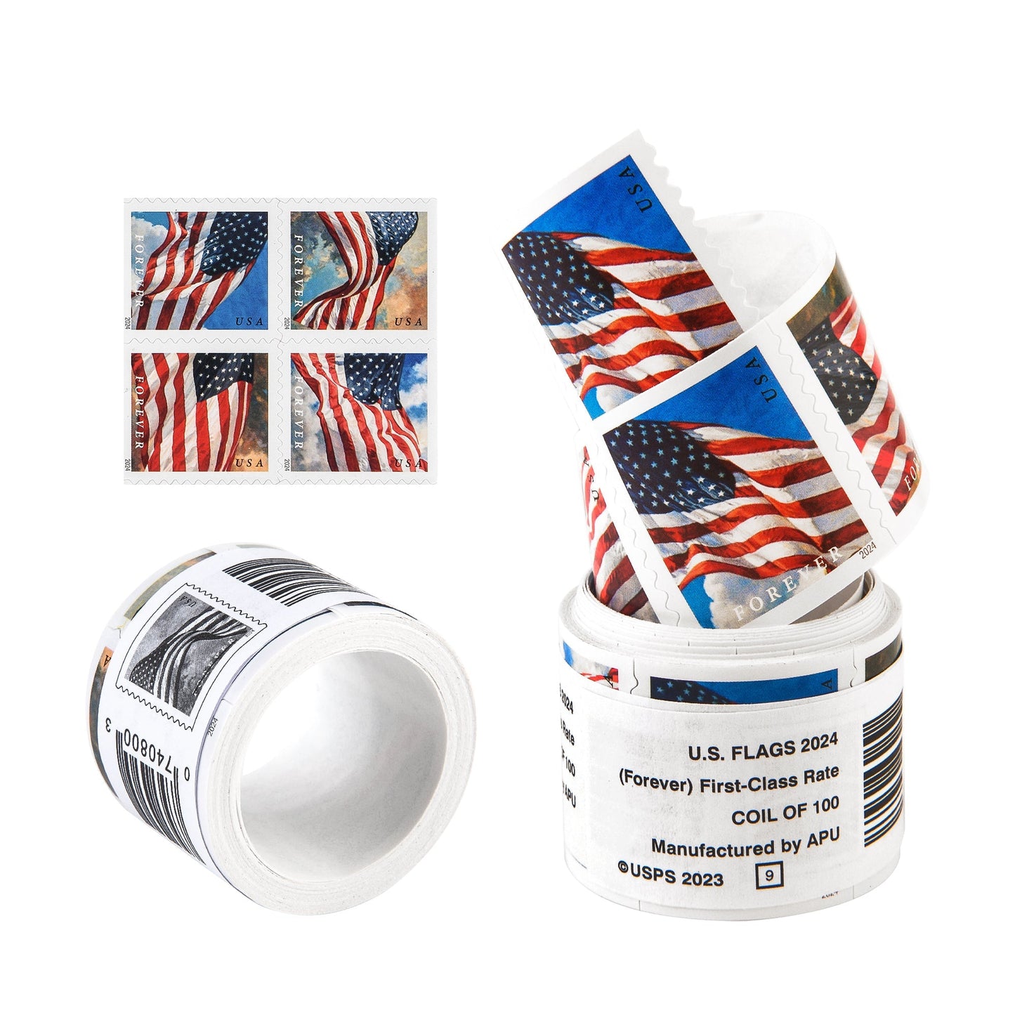 2024 US Flags Booklets / Rolls Forever First Class Postage Stamps image 0